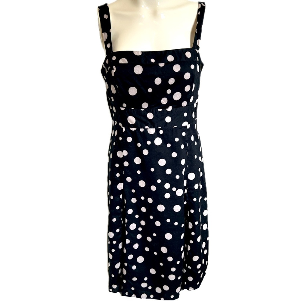 Gap Size 8 Black Polka Dot Sundress 100% Cotton Fully Lined Empire Waist